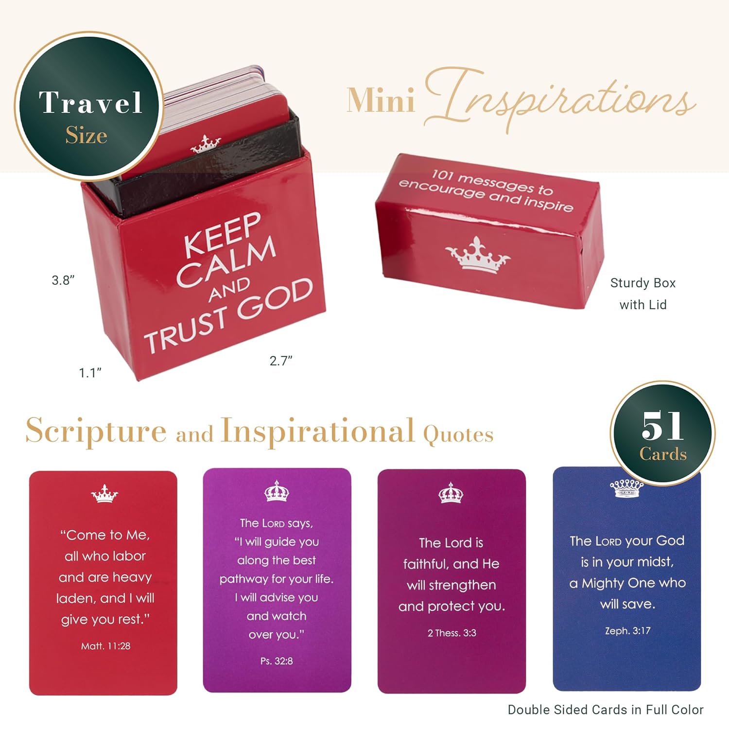 Keep Calm & Trust God, Inspirational Scripture Cards to Keep or Share (Boxes of Blessings)